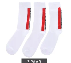 Strümpfe & Socken|Unterwäsche & Socken*BIKKEMBERGS 3 Paar Herren Tennis-Socken mit Markenschriftzug Baumwoll-Strümpfe BF_009 Weiß