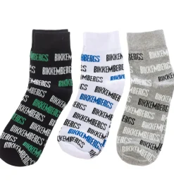 Strümpfe & Socken|Unterwäsche & Socken*BIKKEMBERGS 3 Paar Surtido Herren Sport-Socken mit Allover Marken-Print Baumwoll-Strümpfe BF_038 Weiß/Schwarz/Grau