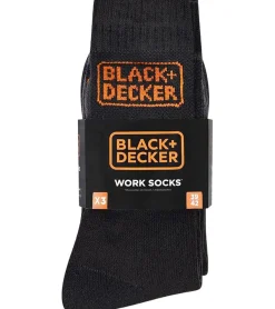 Strümpfe & Socken|Unterwäsche & Socken*BLACK+DECKER 3 Paar Herren Arbeits-Socken mit Cushion Terry Baumwoll-Socken Work-Socken OEKO-TEX Standard 100 BX/OBII in Anthrazit/Schwarz, Schwarz/Meliert oder Schwarz/Grau