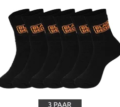 Strümpfe & Socken|Unterwäsche & Socken*BLACK+DECKER 3 Paar Herren Arbeits-Socken mit Cushion Terry Baumwoll-Socken Work-Socken OEKO-TEX Standard 100 BX/OBII/1/DEKCX347 Schwarz