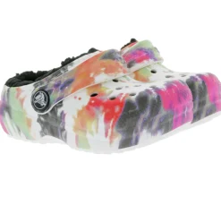 Hausschuhe*crocs 2 Paar Classic Lined Tie-Dye Kinder Haus-Schuhe gefütterte Clogs mit Dual--Comfort 206683-0C4 Bunt