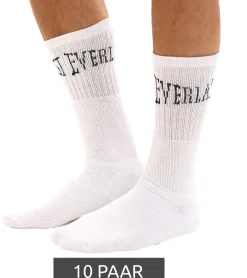 Strümpfe & Socken|Socken & Unterwäsche*EVERLAST 10 Paar Herren Sport-Socken mit Baumwollanteil lange Strümpfe OEKO-TEX Standard 100 EVL1TENX10BL Weiß