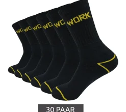 Strümpfe & Socken|Socken & Unterwäsche*GRIPWOOL 30 Paar Arbeits-Strümpfe Baumwoll-Socken Work-Socken Sneaker-Socken oder Crew-Socken Schwarz lange Socken