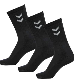 Strümpfe & Socken|Socken & Unterwäsche*hummel 18 Paar Basic Crew-Socken mit Kontrastwinkel Baumwoll-Strümpfe Sport-Socken 022030-2001 Schwarz