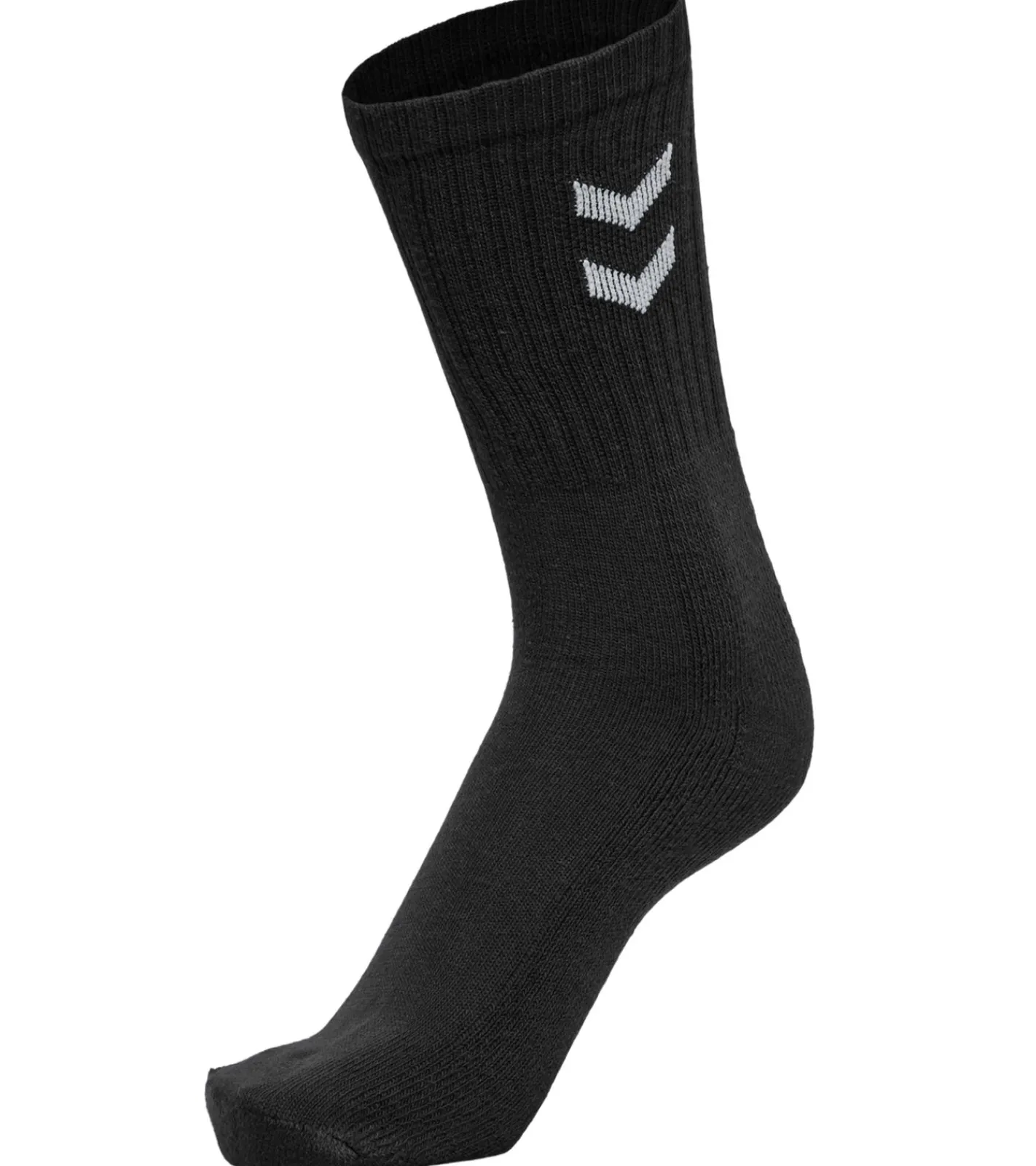 Strümpfe & Socken|Socken & Unterwäsche*hummel 3 Paar Basic Crew-Socken mit Kontrastwinkel Baumwoll-Strümpfe Sport-Socken 022030 Schwarz oder Weiß