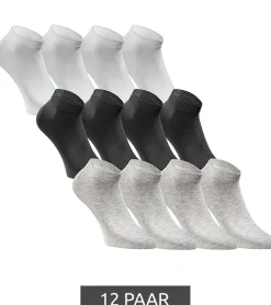 Strümpfe & Socken|Socken & Unterwäsche*Jack & Jones 12 Paar Short Sock Sneaker-Socken Sport-Strümpfe Baumwoll Quarter-Socken 12260511 Schwarz/Grau/Weiß