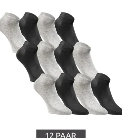 Strümpfe & Socken|Socken & Unterwäsche*Jack & Jones 12 Paar Short Sock Sneaker-Socken Sport-Strümpfe Baumwoll Quarter-Socken 12260511 Schwarz/Grau