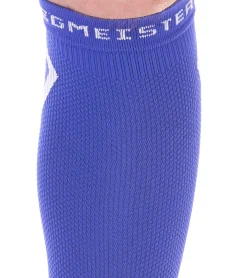 Sportunterbekleidung|Sportausrüstung*megmeister 1 Paar Waden Kompressions-Stutzen Beinlinge 23-32 mmHg Wadenwärmer MER003 Blau/Weiß