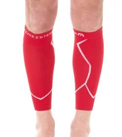 Sportunterbekleidung|Sportausrüstung*megmeister 1 Paar Waden Kompressions-Stutzen Beinlinge 23-32 mmHg Wadenwärmer MER003 Rot/Weiß