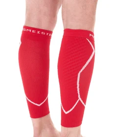 Sportunterbekleidung|Sportausrüstung*megmeister 1 Paar Waden Kompressions-Stutzen Beinlinge 23-32 mmHg Wadenwärmer MER003 Rot/Weiß