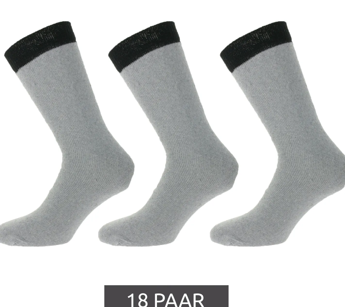 Strümpfe & Socken|Unterwäsche & Socken*MENS WORK SOCKS 18 Paar Arbeits-Socken Baumwoll-Socken Work-Socken lange Socken MWS-21002 Grau