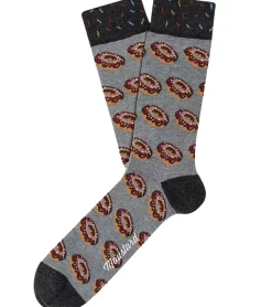 Strümpfe & Socken|Socken & Unterwäsche*Moustard 1 Paar Donut Baumwoll-Socken mit glasierten Donuts gemusterte lange Strümpfe 18S-DON Grau/Braun