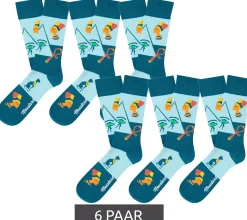 Strümpfe & Socken|Socken & Unterwäsche*Moustard 6 Paar Eye of Horus Baumwoll-Socken mit ägyptischen Symbolen gemusterte lange Strümpfe 20S-EYEH Blau/Gelb/Orange/Grün