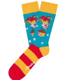 Strümpfe & Socken|Socken & Unterwäsche*Moustard 1 Paar Jack in the Box Baumwoll-Socken Schachtel-Teufel Design gestreifte lange Strümpfe 20S-JACK Rot/Gelb/Blau