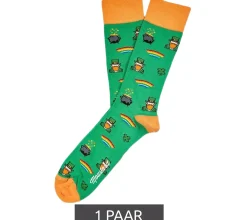 Strümpfe & Socken|Unterwäsche & Socken*Moustard 1 Paar St. Patrick's Herren Baumwoll-Socken mit Regenbogen und Gold-Topf Allover-Print gemusterte lange Strümpfe 17S-SPATR Grün/Orange/Weiß