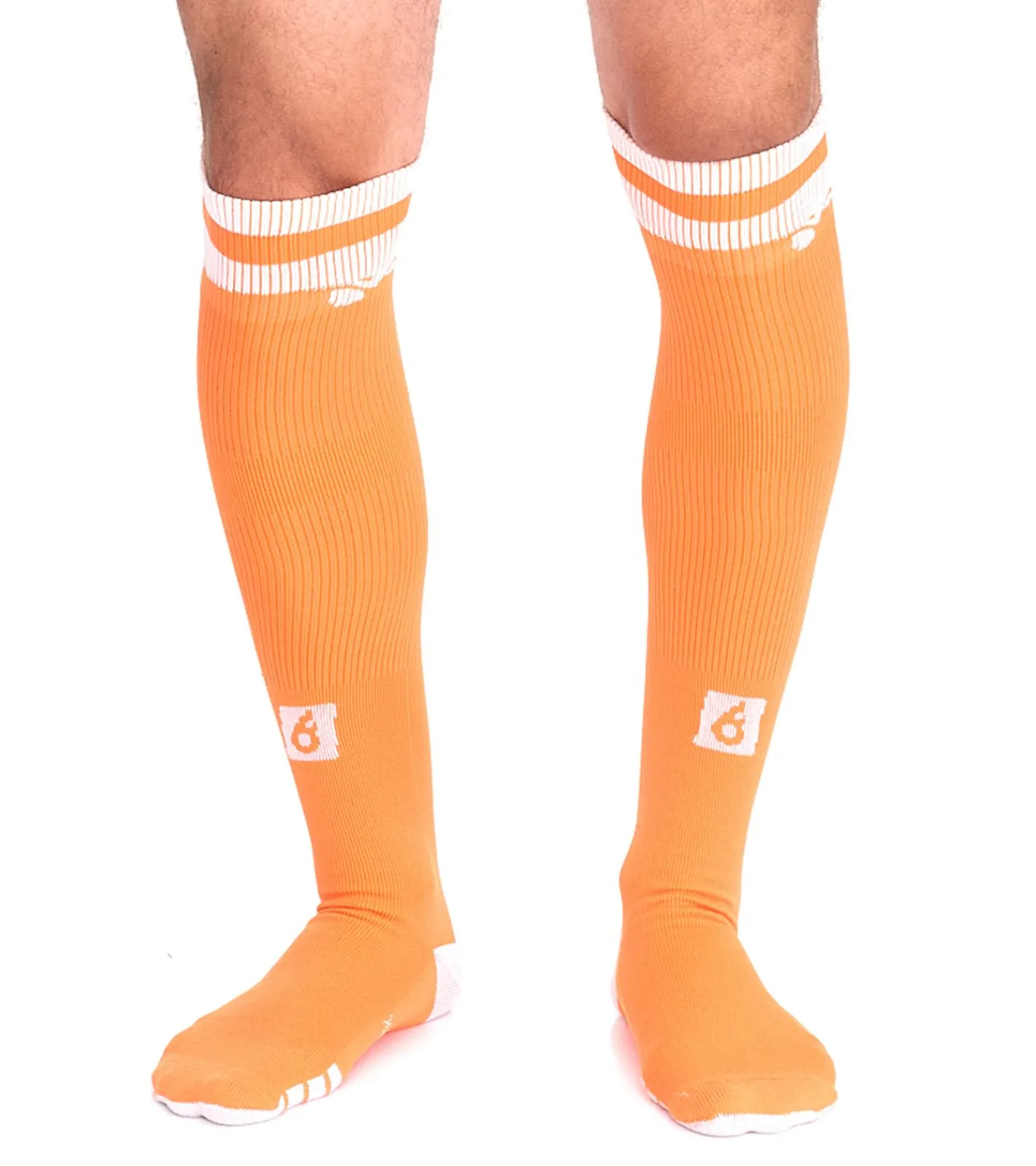 Strümpfe & Socken|Sportunterbekleidung*Outfitter 1 Paar OCEAN FABRICS Tahi Fußball-Stutzen Knie-Strümpfe für Damen und Herren klassische Sport-Socken OUT-U-3029-OTW in Orange oder Grün