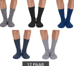 Strümpfe & Socken|Unterwäsche & Socken*primair socks. 12 Paar nachhaltige Freizeit-Socken Baumwoll-Socken lange Strick-Socken 53200 Schwarz/Weiß/Hellgrau/Dunkelgrau