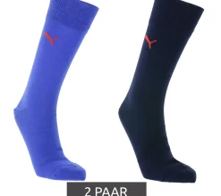 Strümpfe & Socken|Socken & Unterwäsche*PUMA 2 Paar Baumwoll-Socken lange Strümpfe Sport-Socken 272001001 970 Dunkelblau/Hellblau