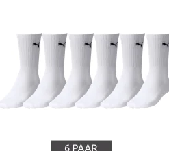 Strümpfe & Socken|Socken & Unterwäsche*PUMA 6 Paar schlichte Sport-Socken Baumwoll-Socken Tennis-Socken lange Strümpfe 7308 300 Weiß