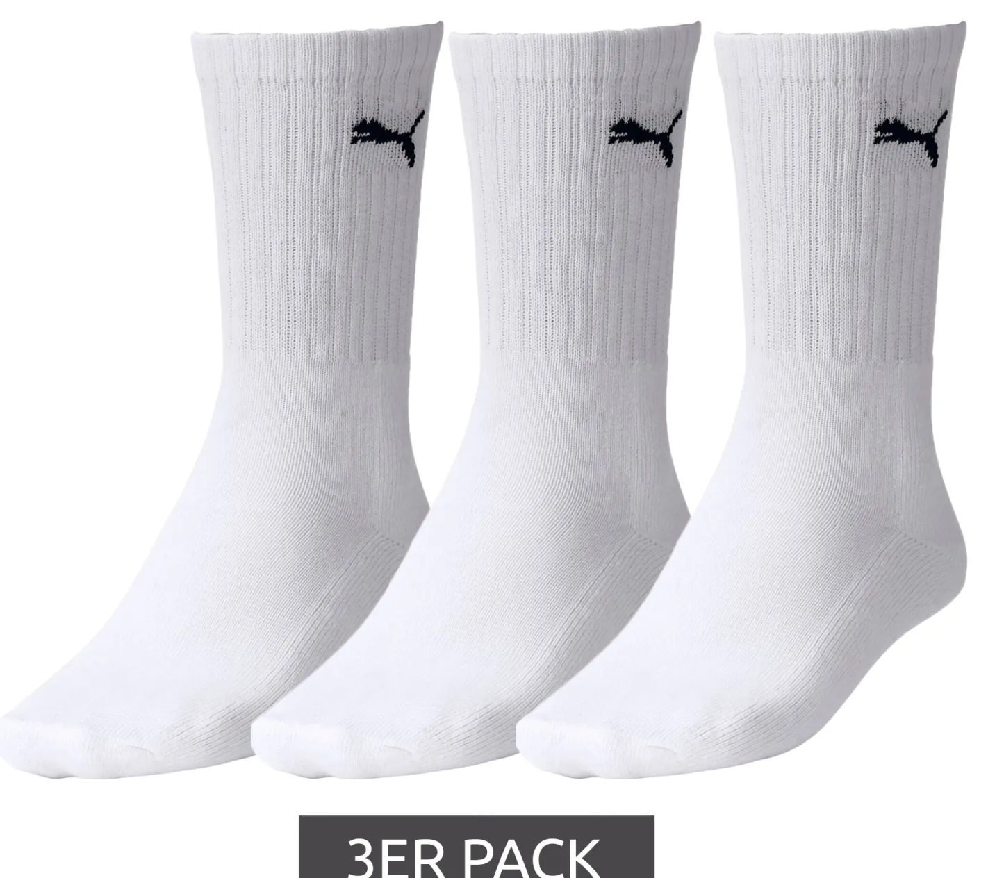 Strümpfe & Socken|Socken & Unterwäsche*PUMA 3 Paar schlichte Sport-Socken Baumwoll-Socken Tennis-Socken lange Strümpfe 7308 300 Weiß
