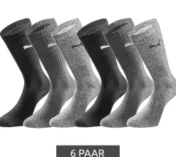 Strümpfe & Socken|Socken & Unterwäsche*PUMA 12 Paar Sport-Strümpfe mit gepolsterten Fußbereich Tennissocken atmungsaktive Socken extra weicher Bund 701224759 Schwarz/Anthrazit/Grau