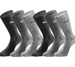 Strümpfe & Socken|Socken & Unterwäsche*PUMA 6 Paar Sport-Strümpfe mit gepolsterten Fußbereich Tennissocken atmungsaktive Socken extra weicher Bund 701224759 002 Schwarz/Anthrazit/Grau meliert