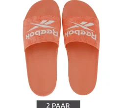 Zehentrenner & Sandalen*Reebok 2 Paar FULGERE Sommer-Sandalen Badelatschen mit Logo-Aufdruck FX3085 Rosa/Weiß