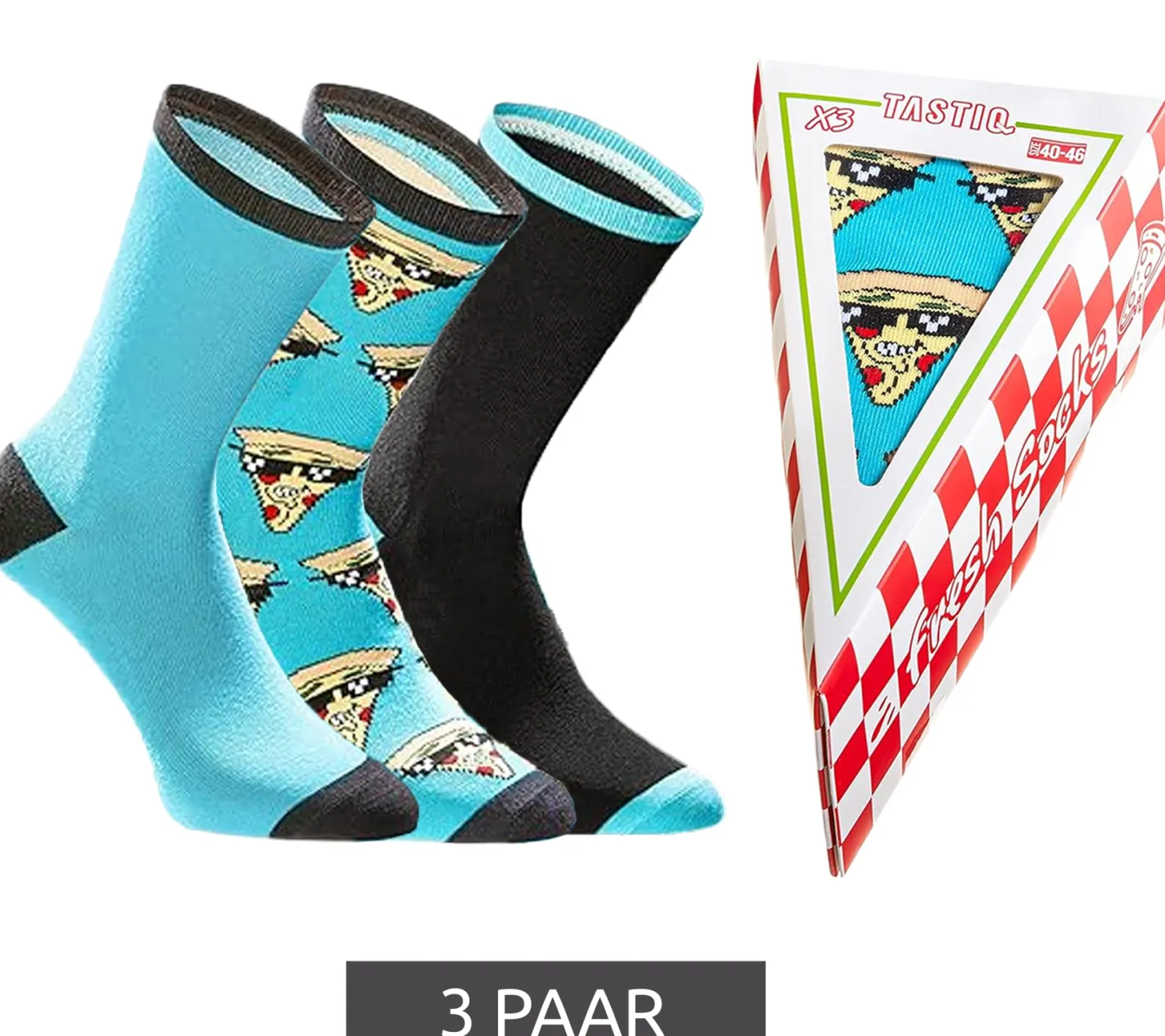 Strümpfe & Socken|Socken & Unterwäsche*TASTIQ 9 Paar Baumwoll-Socken mit Print lange Strümpfe in stylischer Geschenkbox Tas/1/CSX3 mit oder Donut Print Pizza