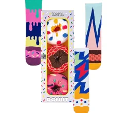 Strümpfe & Socken|Socken & Unterwäsche*TASTIQ 9 Paar Baumwoll-Socken mit Print lange Strümpfe in stylischer Geschenkbox Tas/1/CSX3 mit oder Donut Print Pizza