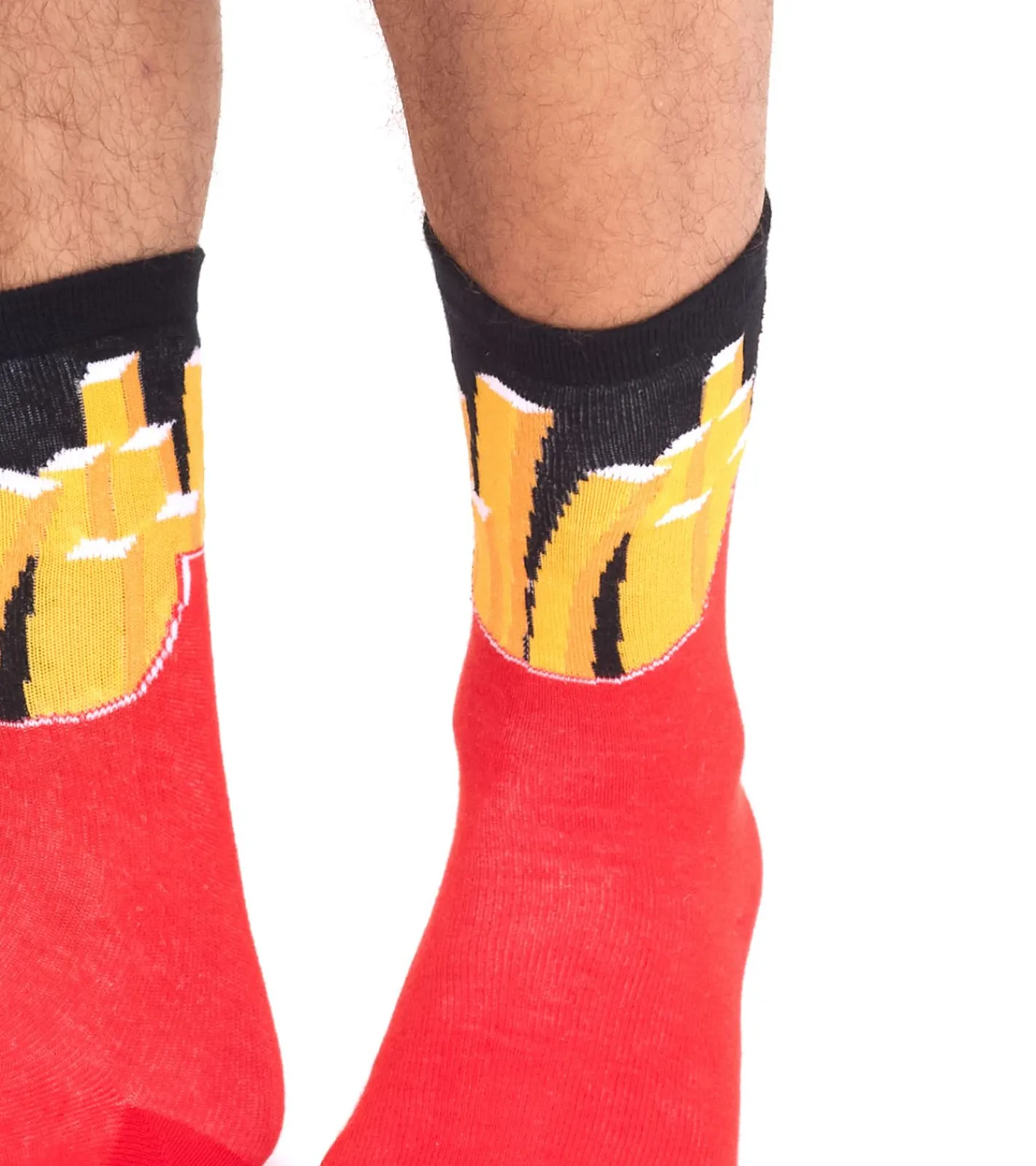 Strümpfe & Socken|Socken & Unterwäsche*TASTIQ 16 Paar Baumwoll-Socken mit Print lange Strümpfe in Geschenkbox TAS/1/CSX2 mit Pommesdruck oder mit Latte Macchiato Print