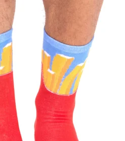 Strümpfe & Socken|Socken & Unterwäsche*TASTIQ 16 Paar Baumwoll-Socken mit Print lange Strümpfe in Geschenkbox TAS/1/CSX2 mit Pommesdruck oder mit Latte Macchiato Print