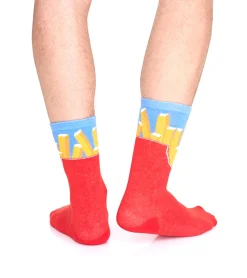 Strümpfe & Socken|Socken & Unterwäsche*TASTIQ 16 Paar Baumwoll-Socken mit Print lange Strümpfe in Geschenkbox TAS/1/CSX2 mit Pommesdruck oder mit Latte Macchiato Print