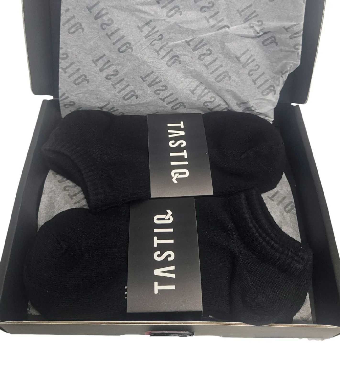 Strümpfe & Socken|Socken & Unterwäsche*TASTIQ 6 Paar Sneaker-Socken schlichte Baumwoll-Socken in Geschenkbox Sport-Socken Schwarz, Grau oder Weiß