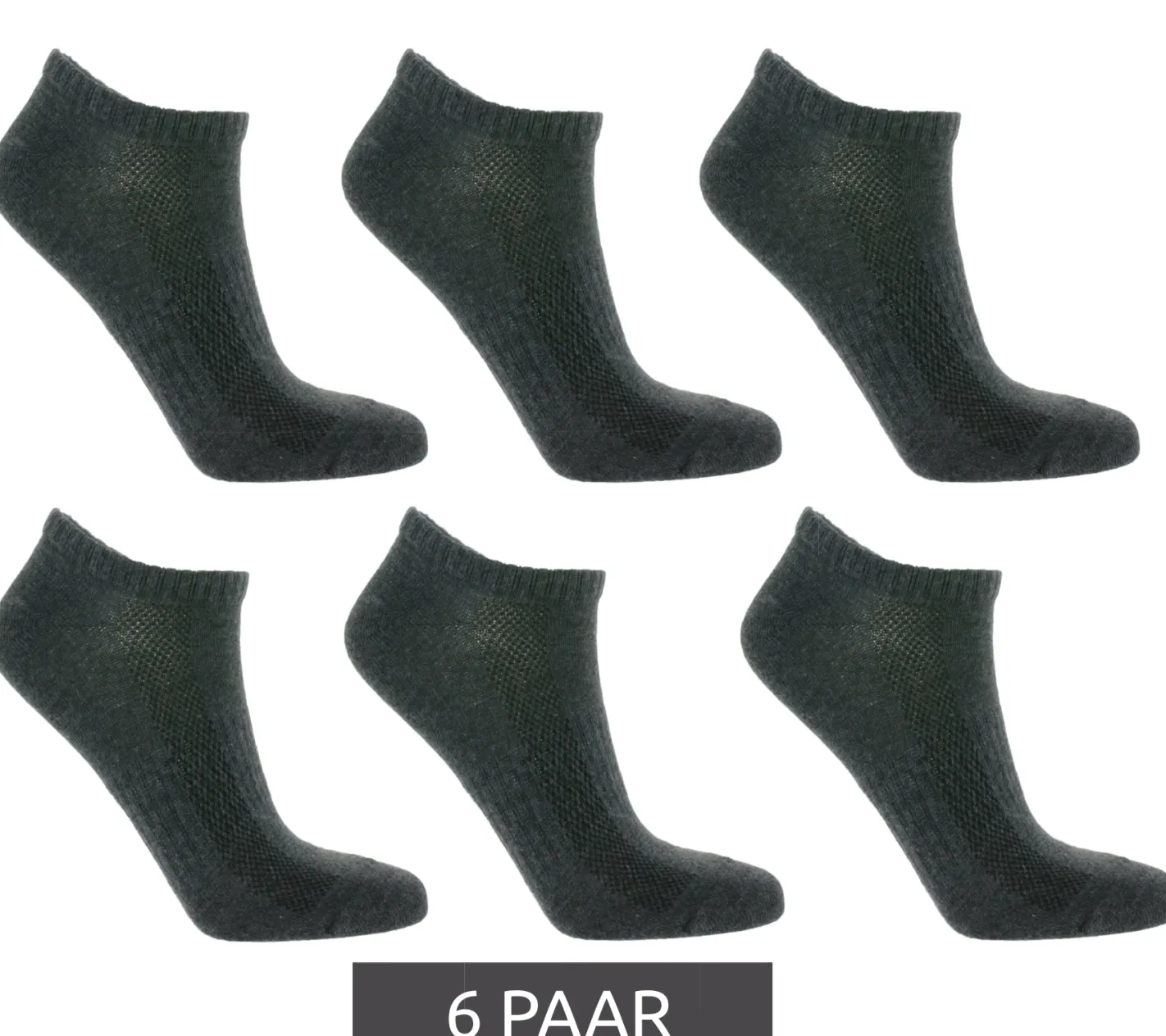 Strümpfe & Socken|Socken & Unterwäsche*TASTIQ 6 Paar Sneaker-Socken schlichte Baumwoll-Socken in Geschenkbox Sport-Socken Schwarz, Grau oder Weiß