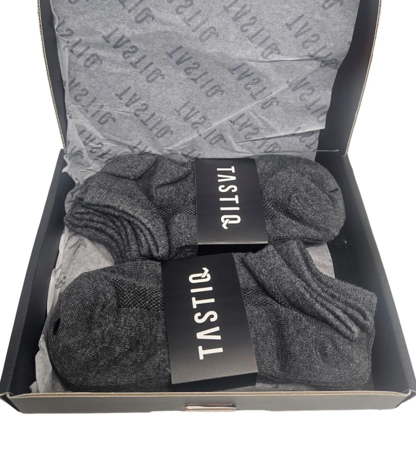 Strümpfe & Socken|Socken & Unterwäsche*TASTIQ 6 Paar Sneaker-Socken schlichte Baumwoll-Socken in Geschenkbox Sport-Socken Schwarz, Grau oder Weiß