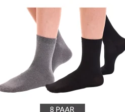 Strümpfe & Socken|Kinder-Unterwäsche*TRUE style 8 Paar Baumwoll-Strümpfe mit Komfortbund nachhaltige Business-Socken im Crew-Style Schwarz/Grau Uni, Schwarz/Grau Bunt oder Navy/Grau