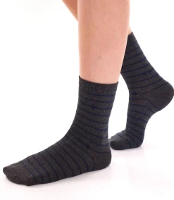 Strümpfe & Socken|Kinder-Unterwäsche*TRUE style 8 Paar Baumwoll-Strümpfe mit Komfortbund nachhaltige Business-Socken im Crew-Style verschiedene Muster Navy/Grau