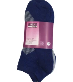 Strümpfe & Socken|Kinder-Unterwäsche*TRUE style 24 Paar Baumwoll-Strümpfe mit Komfortbund nachhaltige Sneaker-Socken mit verschiedenen Mustern Pink, Blau oder Schwarz Schwarz/Grau/Blau