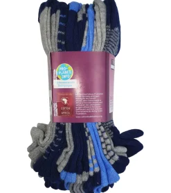 Strümpfe & Socken|Kinder-Unterwäsche*TRUE style 24 Paar Baumwoll-Strümpfe mit Komfortbund nachhaltige Sneaker-Socken mit verschiedenen Mustern Pink, Blau oder Schwarz Schwarz/Grau/Blau