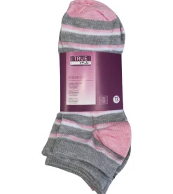 Strümpfe & Socken|Kinder-Unterwäsche*TRUE style 24 Paar Baumwoll-Strümpfe mit Komfortbund nachhaltige Sneaker-Socken mit verschiedenen Mustern Pink, Blau oder Schwarz Schwarz/Grau/Blau