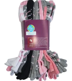 Strümpfe & Socken|Kinder-Unterwäsche*TRUE style 24 Paar Baumwoll-Strümpfe mit Komfortbund nachhaltige Sneaker-Socken mit verschiedenen Mustern Pink, Blau oder Schwarz Schwarz/Grau/Blau