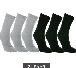Strümpfe & Socken|Socken & Unterwäsche*TRUE style 24 Paar nachhaltige Baumwoll-Socken mit Komfortbund Oeko-Tex zertifiziert - Standard 100 Business-Socken lange Strümpfe 9078780 Schwarz/Grau