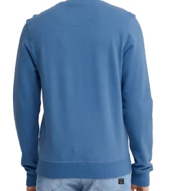 Pullover & Sweater*11 PROJECT Davin Herren Sweater mit UNIVERSITY Frontprint Baumwoll-Sweatshirt 20715943 194039 Blau