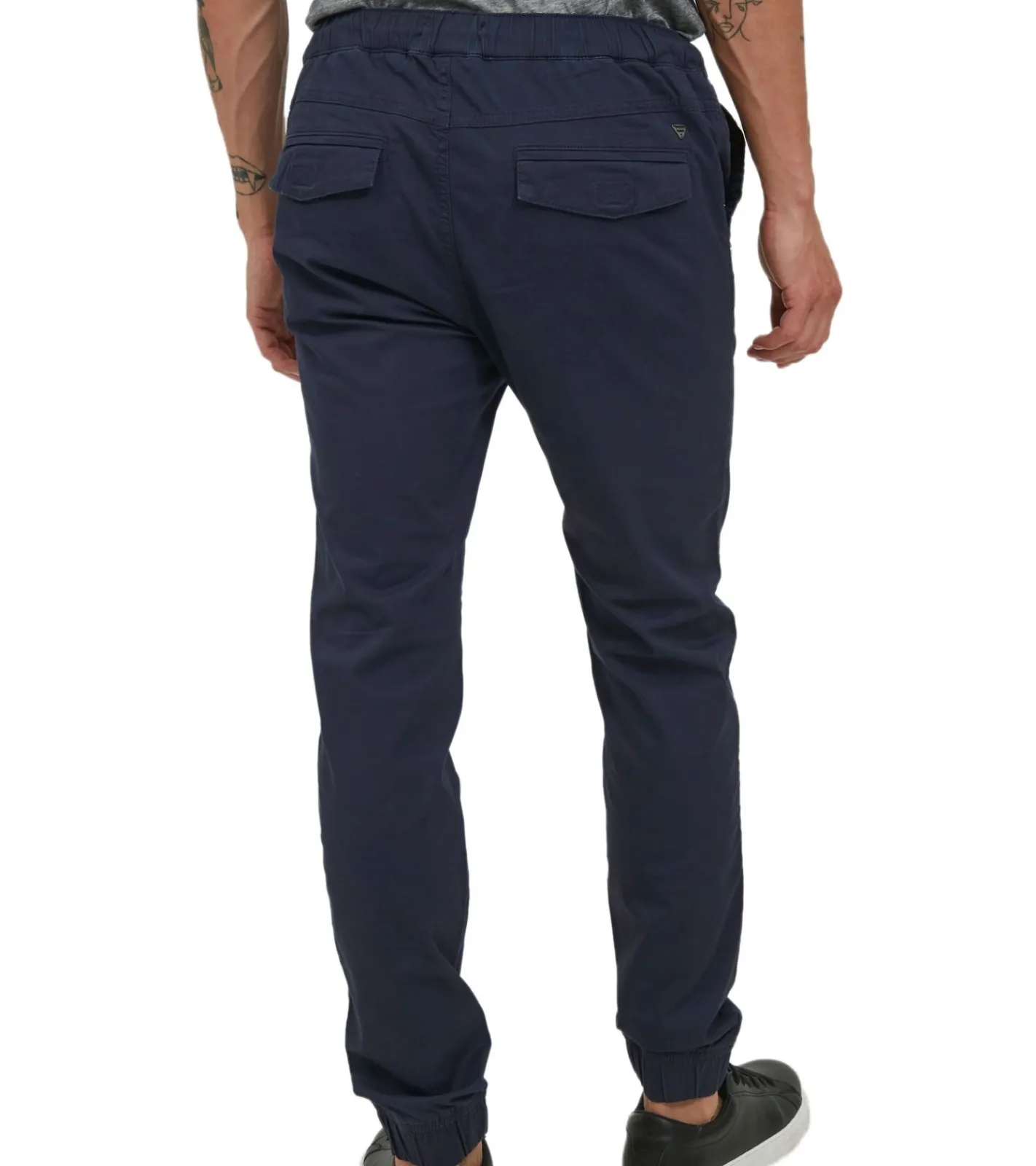 Jogginghosen & Fitnessmode|Jeans & Hosen*11 PROJECT Lounes Herren Stoff-Hose im Jogger-Look Chino-Hose aus Baumwolle 21300795-ME Blau, oder Schwarz Grau