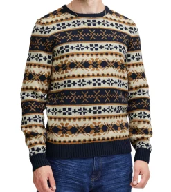 Große Größen|Pullover & Sweater*11 PROJECT PRPasco Herren Strick-Pullover mit Wollanteil Langarm-Shirt 20716671 in Navy, Grün oder Schwarz