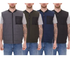 Jacken & Mäntel*11 PROJECT PURlle Herren Puffer-Weste mit Steppung Lifestyle-Weste 20715253-ME Grau, Dunkelgrün, Dunkelblau oder Schwarz