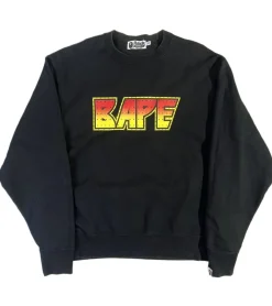 Pullover & Sweater*A BATHING APE Bape Herren Crystal Stone Lässiges Sweatshirt mit Rundhalsausschnitt in Schwarz