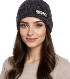 Caps & Mützen*BioworldMerch Activision Call of Duty Ego-Shooter-Game Beanie mit Advanced Warfare-Patch Strick-Mütze Fan-Beanie KC265FAWA Schwarz