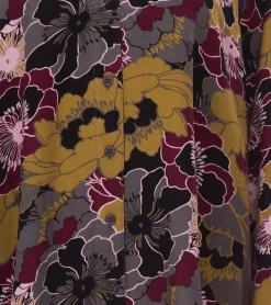 Poloshirts & Blusen*ADIA Damen Bluse modische Sommer-Bluse mit Blumen-Print Langarm-Shirt 67009862 Grau/Schwarz/Gelb