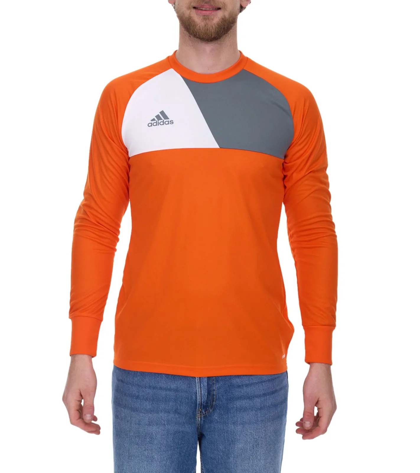 Pullover & Sweater|Sportoberbekleidung*adidas Assita 17 Herren Langarm-Shirt Torwart-Trikot Fitness-Shirt mit Climalite-Technologie Langarm-Pullover AZ5398 Orange/Grau